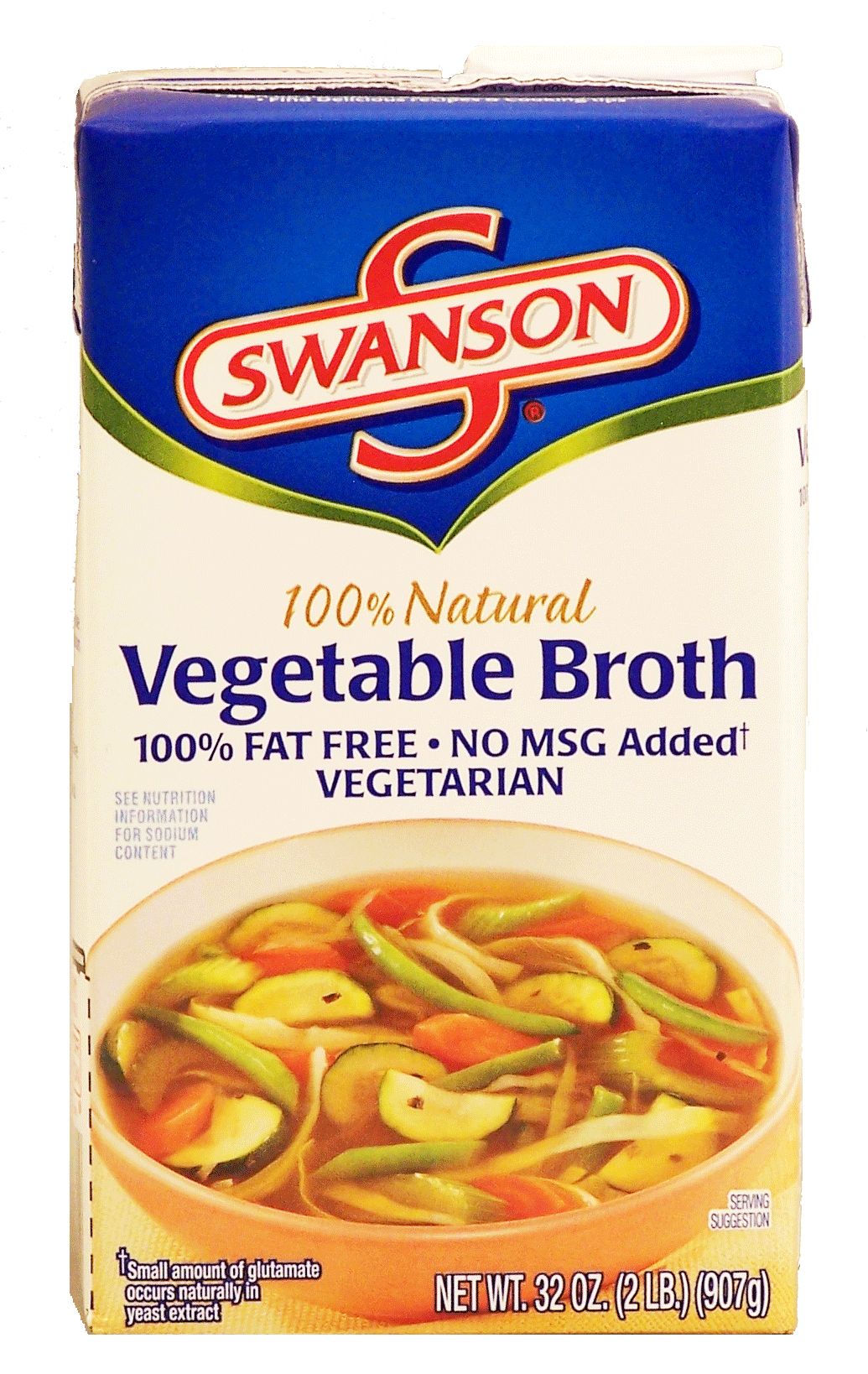 Swanson 100% Natural vegetable broth, 100% fat free, no msg added Full-Size Picture